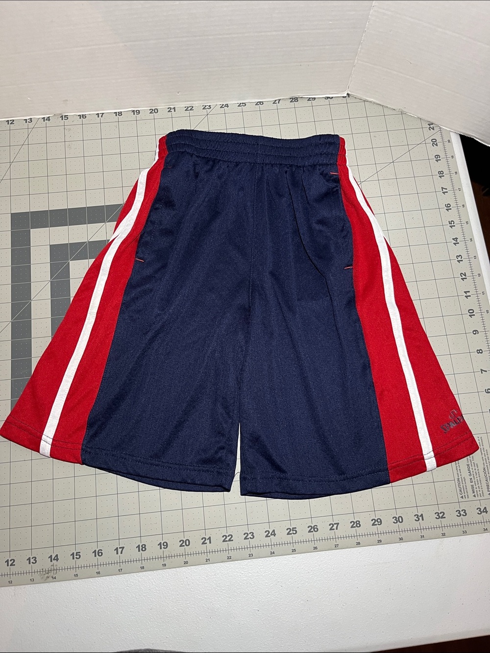Spalding Navy, Red & White Kids Basketball Shorts